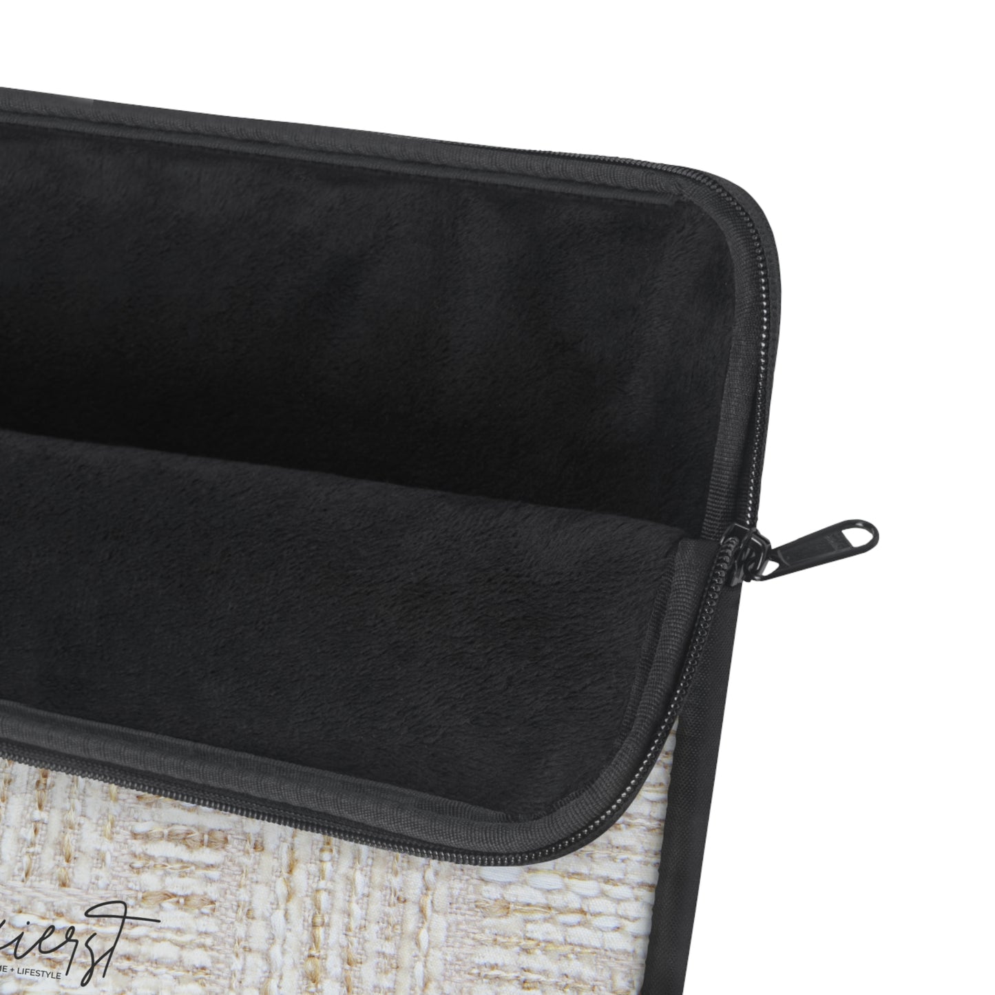 Cream + Gold Tweed Print Laptop Sleeve