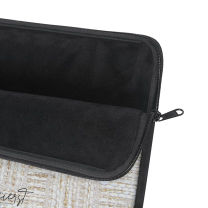 Cream + Gold Tweed Print Laptop Sleeve