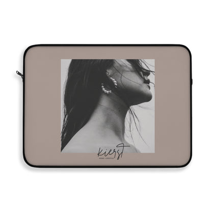 Black & White Fashion Portrait Laptop Sleeve | Editorial-Inspired Office Style