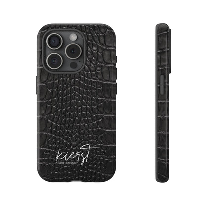 Black Alligator Print iPhone Case