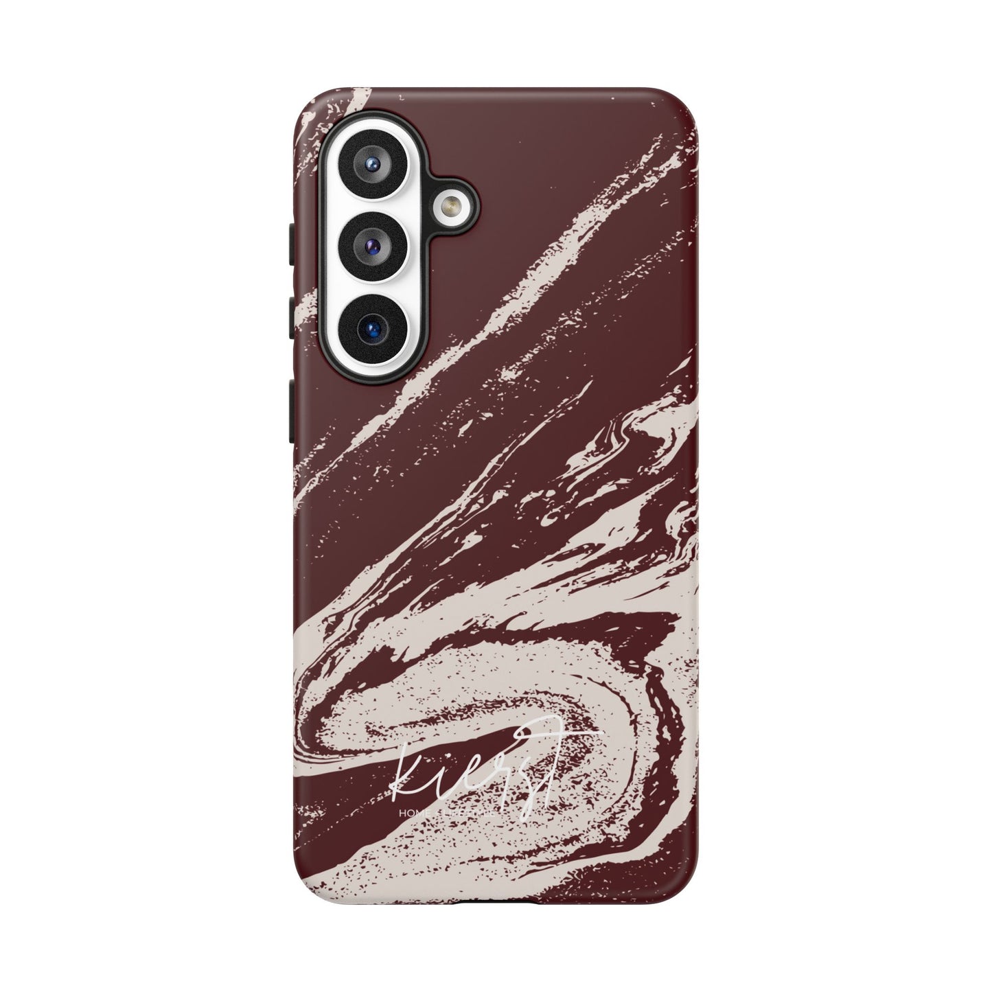 Cream Marble on Signature Velvet Noir Samsung Galaxy Phone Case