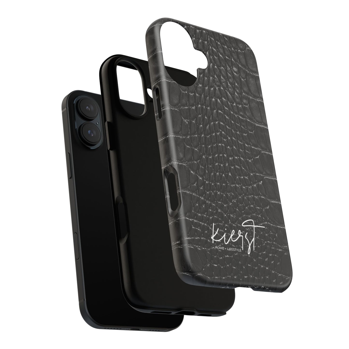 Black Alligator Print iPhone Case