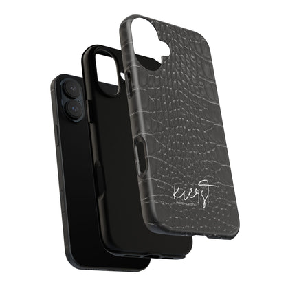 Black Alligator Print iPhone Case