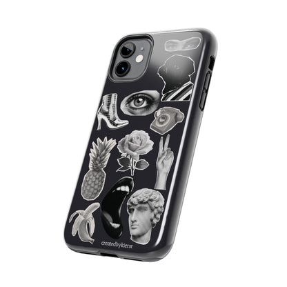 Black & White Vintage Sticker Design iPhone Case