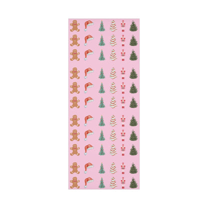 Colorful Christmas on Pink Gift Wrapping Paper