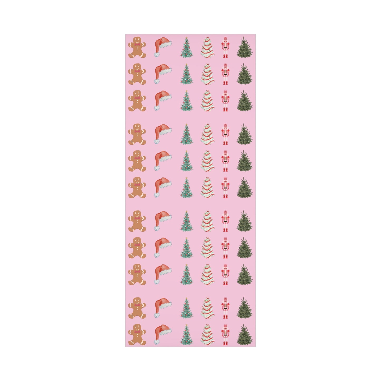 Colorful Christmas on Pink Gift Wrapping Paper