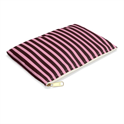 Signature Velvet Noir + Pink Stripes Accessory Pouch