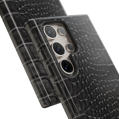 Black Alligator Print Samsung Galaxy Case | Refined Impact, Bold Simplicity