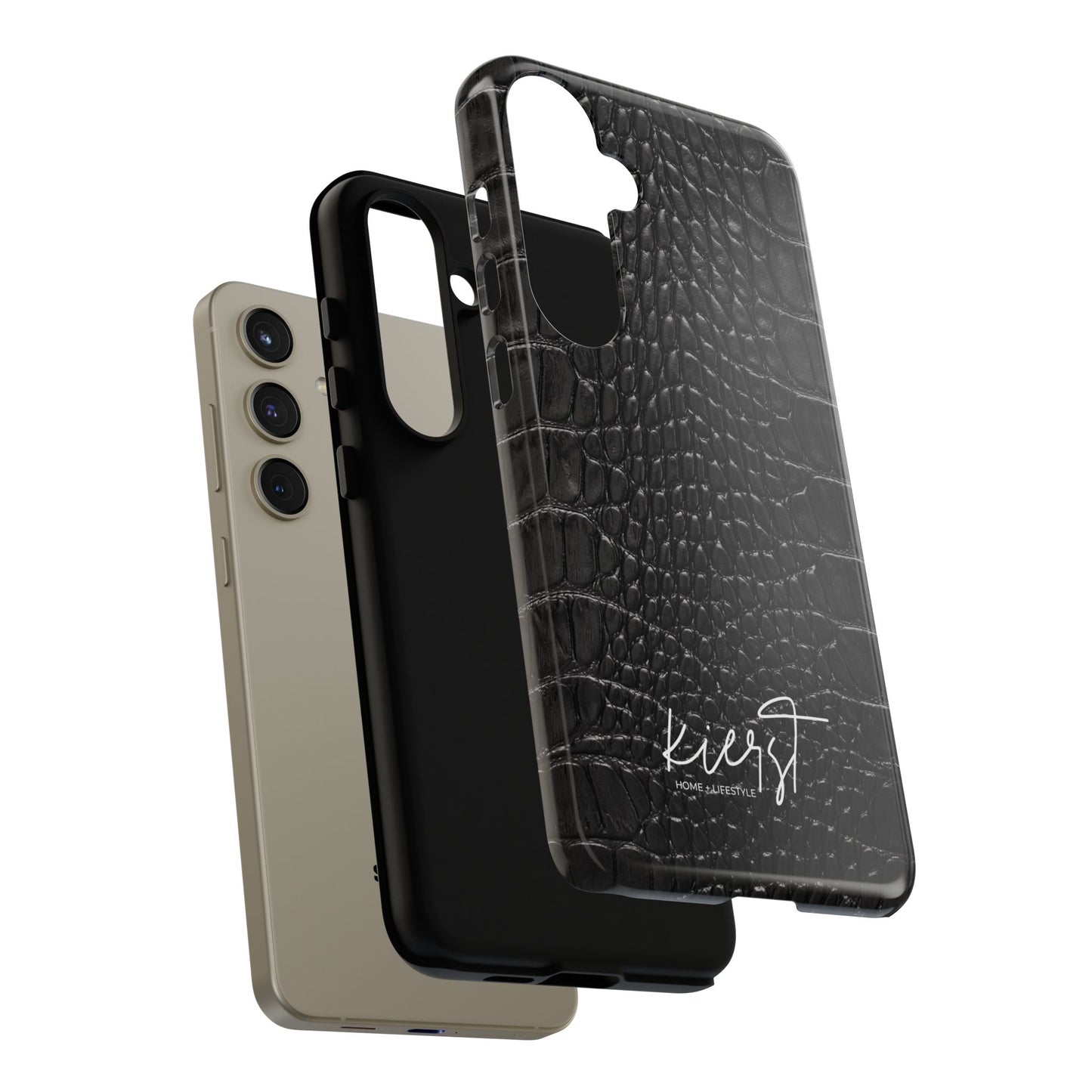 Black Alligator Print Samsung Galaxy Phone Case