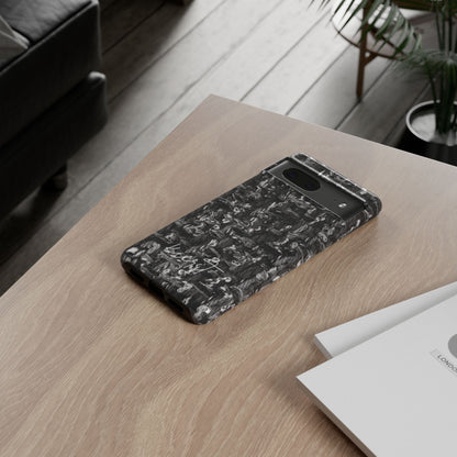 Grey Tweed Print Google Pixel Phone Case