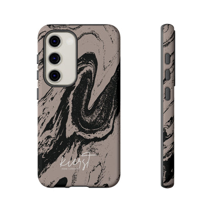 Black Marble on Taupe Samsung Galaxy Phone Case