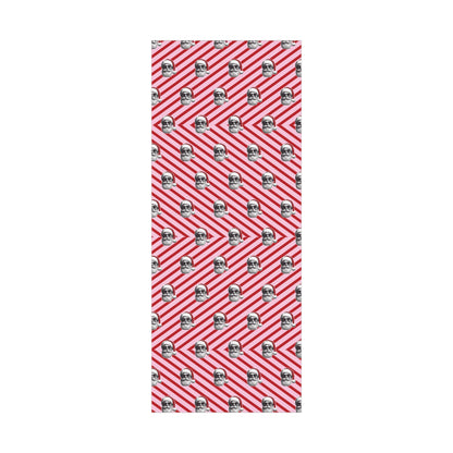 Cool Santa on Pink and Red Diagonal Striped Gift Wrapping paper
