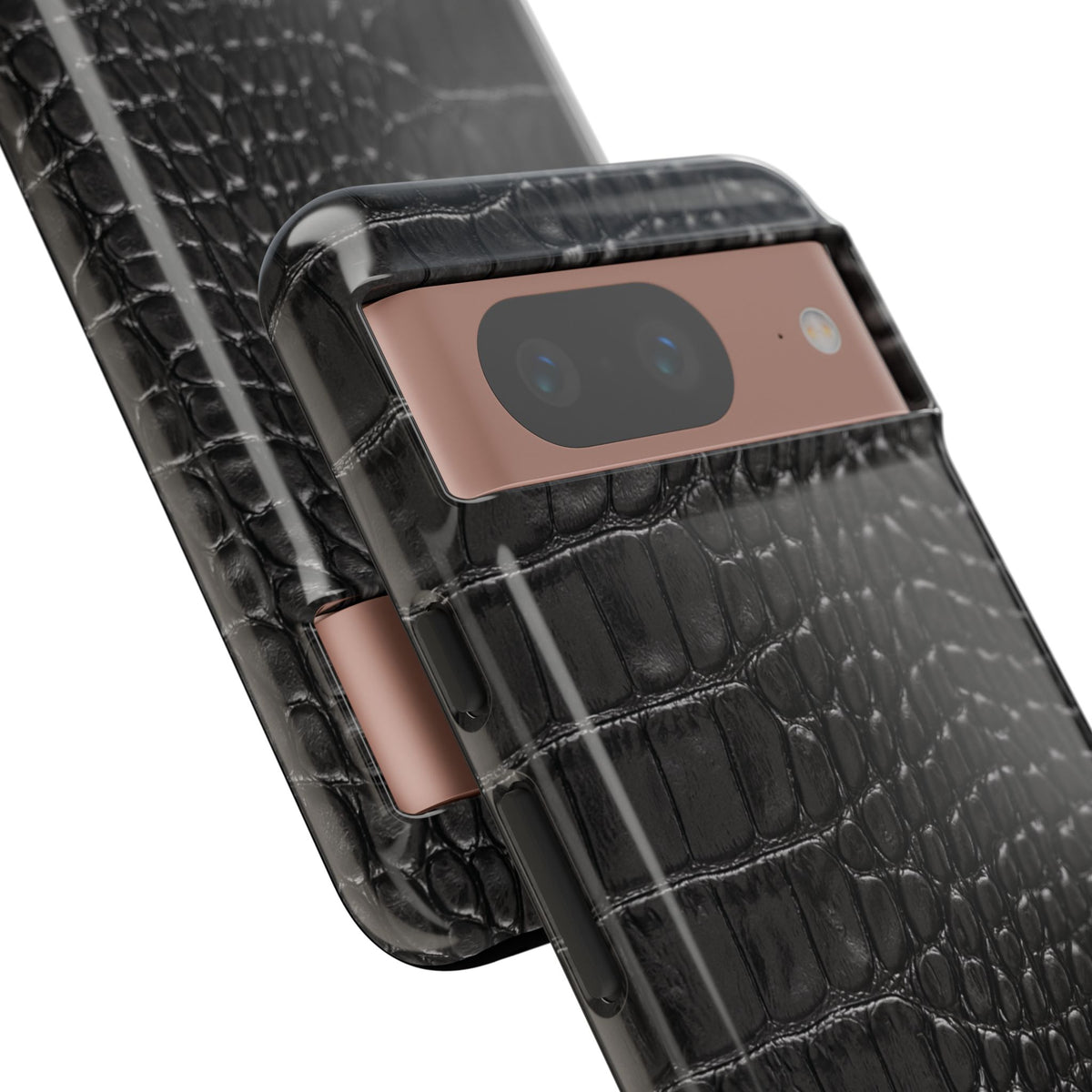 Black Crocodile Print Google Pixel Phone Case
