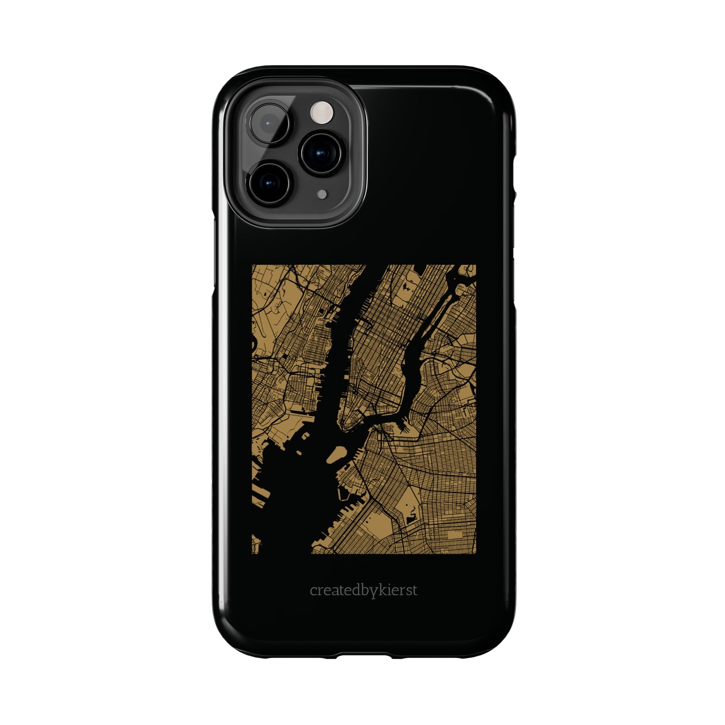 Black and Gold NYC Map iPhone Case