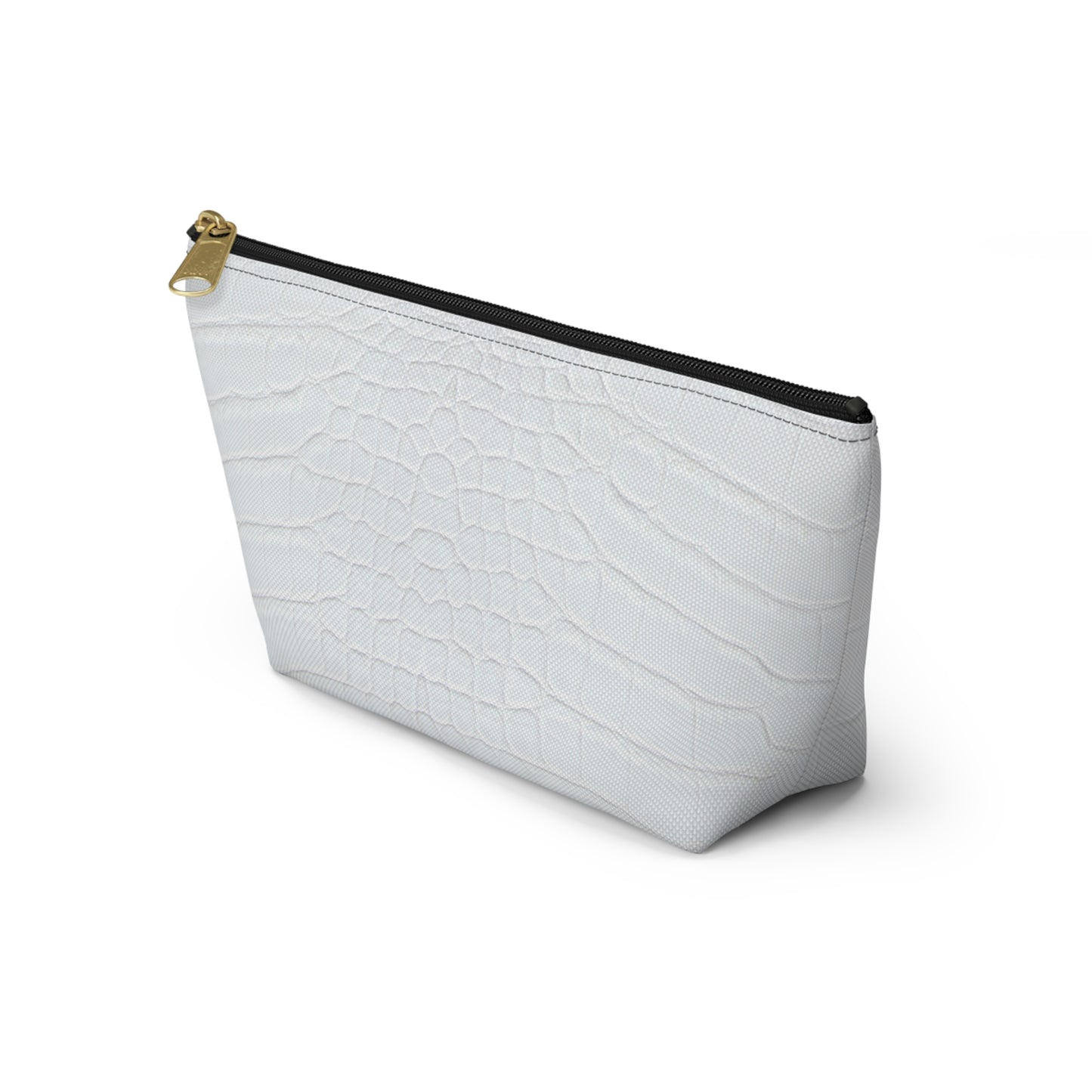 White Alligator Accessory Pouch w T-bottom