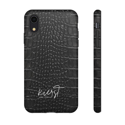 Black Alligator Print iPhone Case