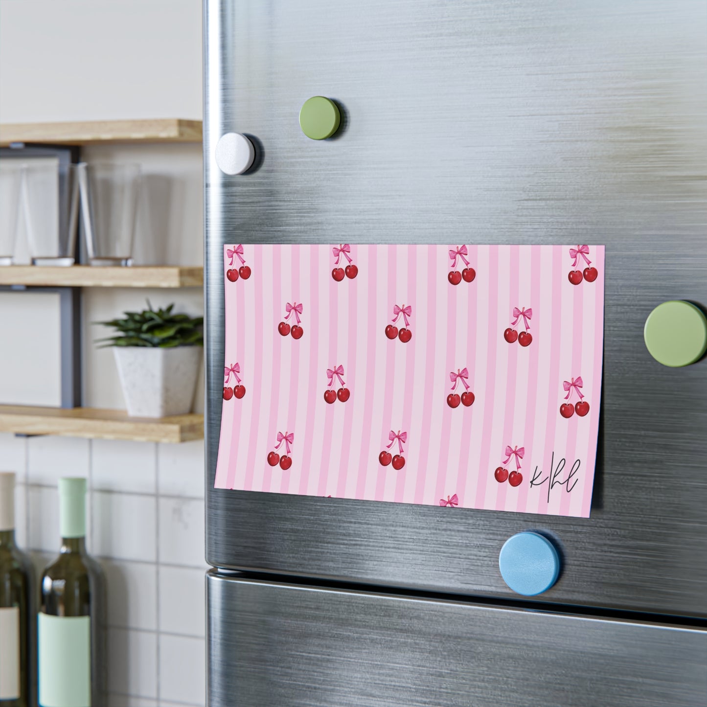 Cherries on Pink Stripes Post-it® Note Pad