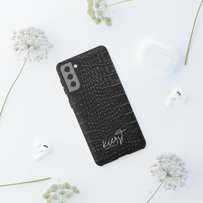 Black Alligator Print Samsung Galaxy Case | Refined Impact, Bold Simplicity