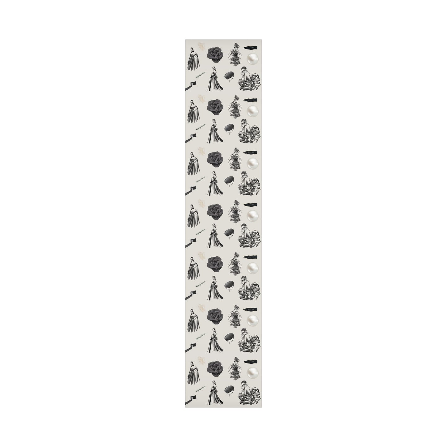 B&W Fashion Themed on Bone Gift Wrapping Paper