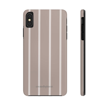 Cream and Brown Vertical Striped iPhone Case