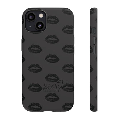 Black Lips on Charcoal iPhone Case