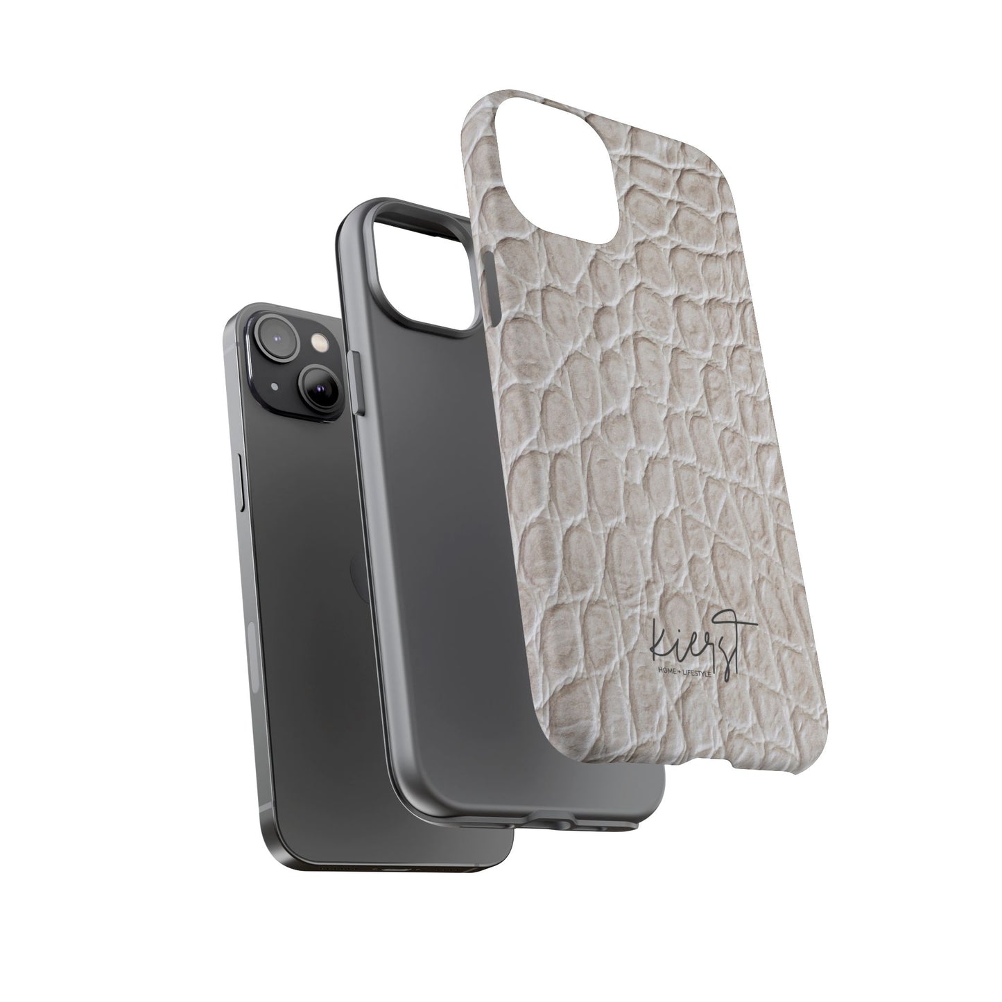 Cream Reptile Print iPhone Case