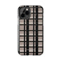 Tan, Black, and Black Glitter Plaid iPhone Case