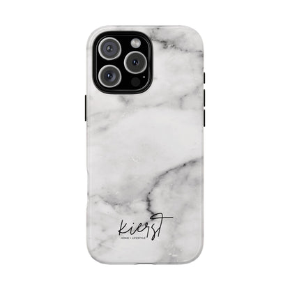 Lived-In White and Grey Marble iPhone Case