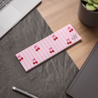 Cherries on Pink Stripes Post-it® Note Pad