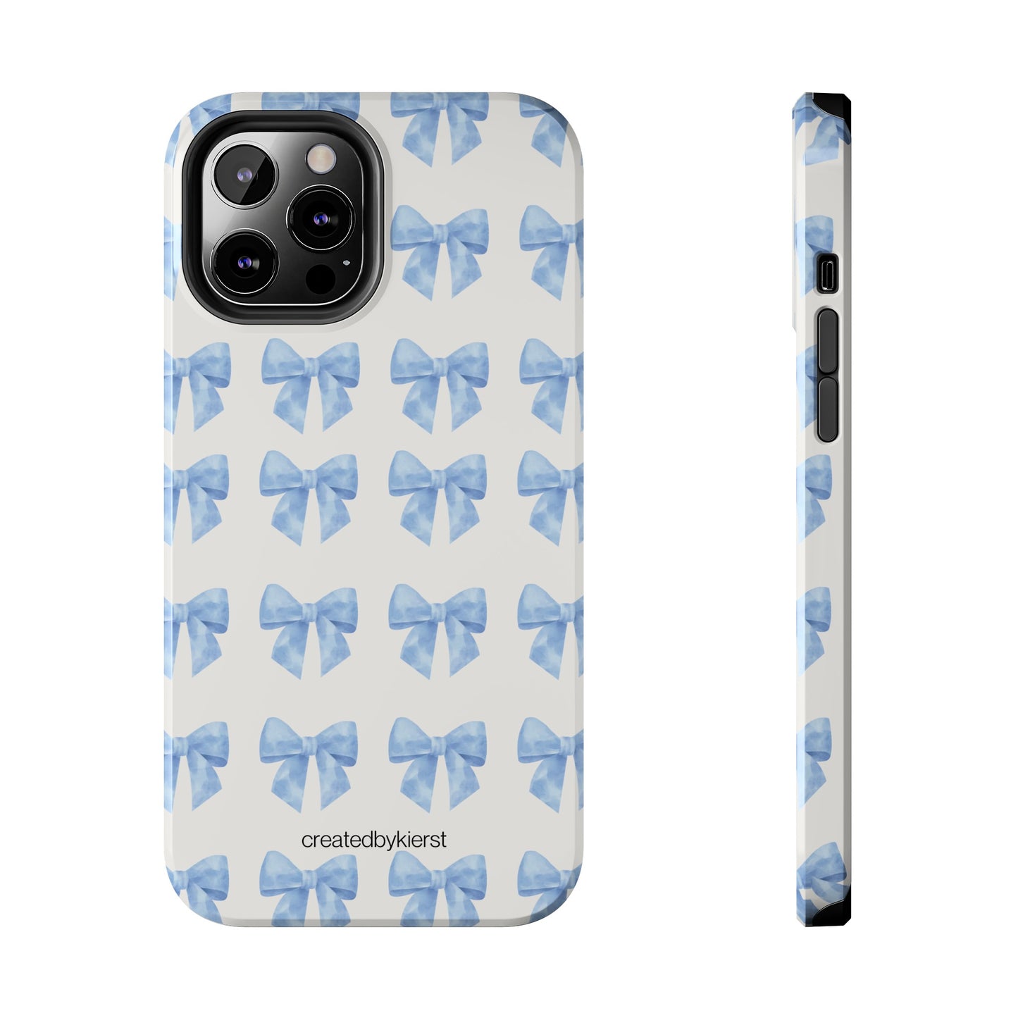 Multiple Blue Bows on Beige iPhone Case