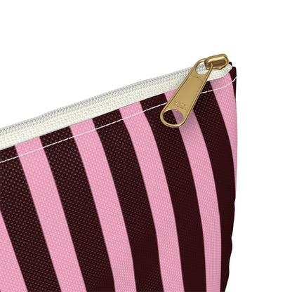 Signature Velvet Noir + Pink Stripes Accessory Pouch