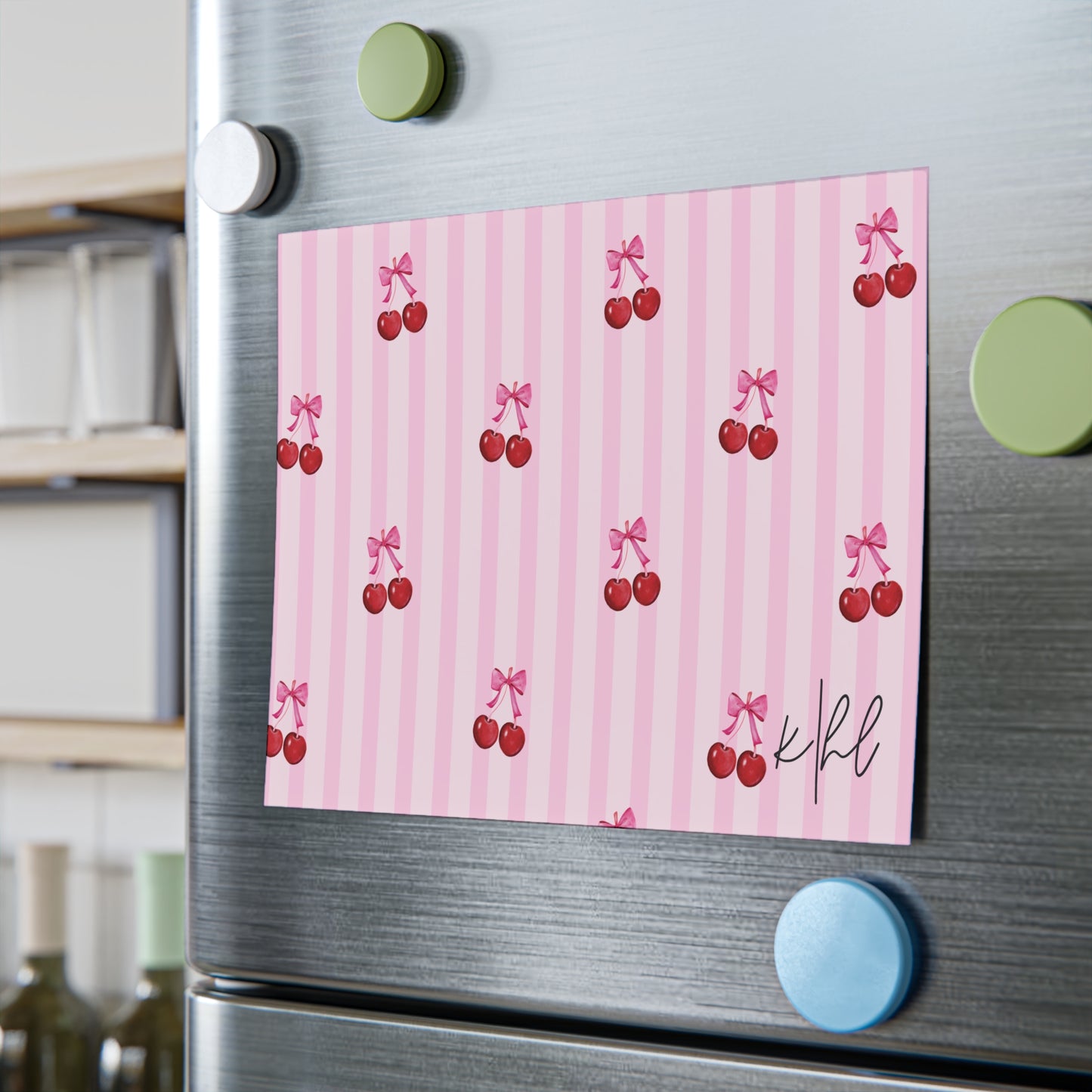 Cherries on Pink Stripes Post-it® Note Pad