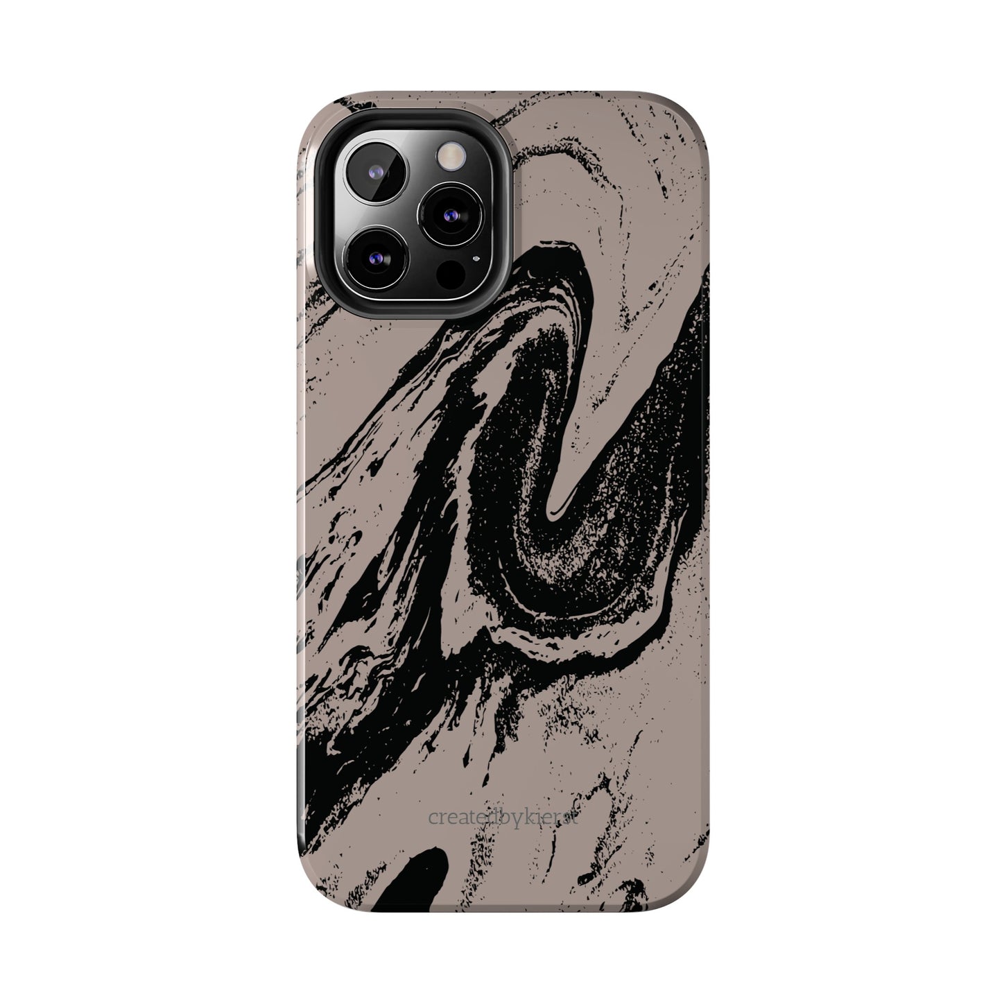 Taupe and Black Marble iPhone Case