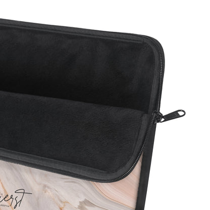 Blush Swirl Marble Laptop Sleeve | Soft Neutral Tech Accessory