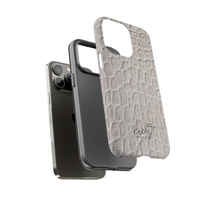 Cream Reptile Print iPhone Case