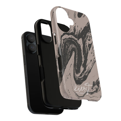 Taupe and Black Marble iPhone Case