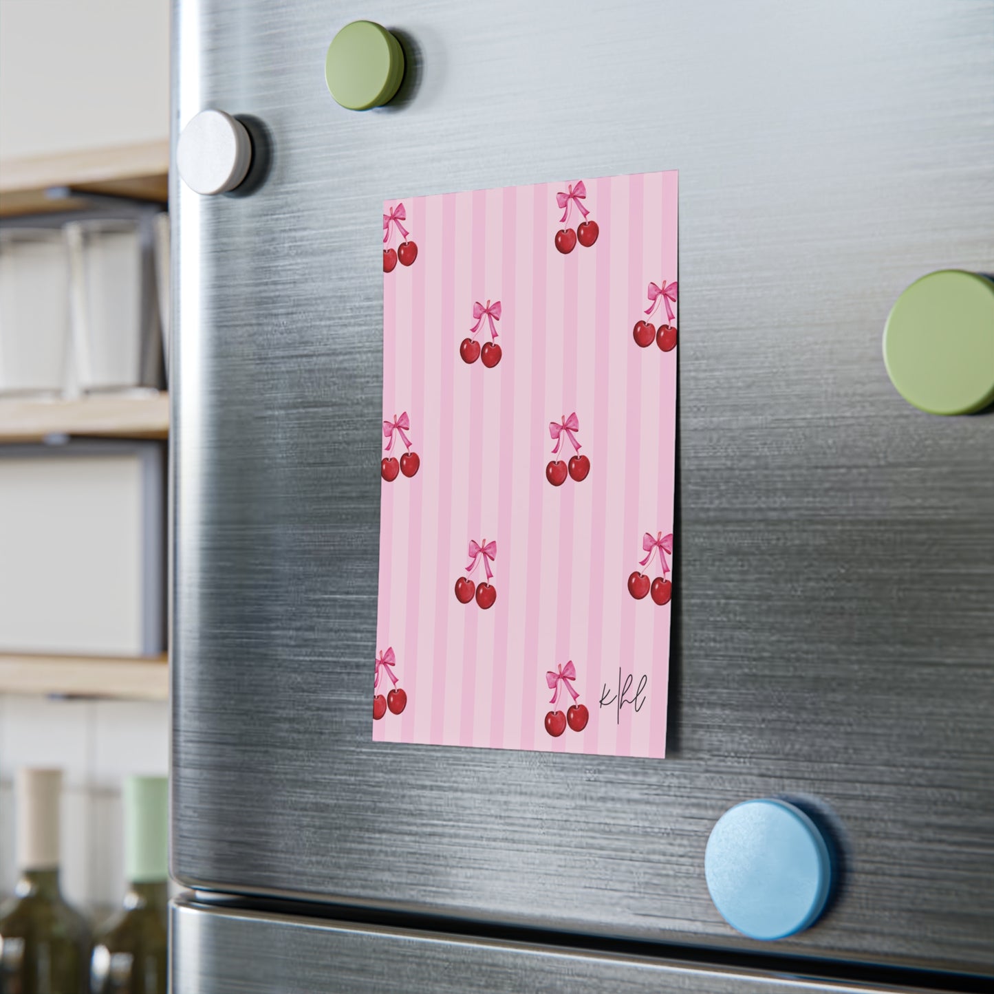 Cherries on Pink Stripes Post-it® Note Pad
