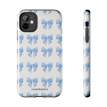 Multiple Blue Bows on Beige iPhone Case