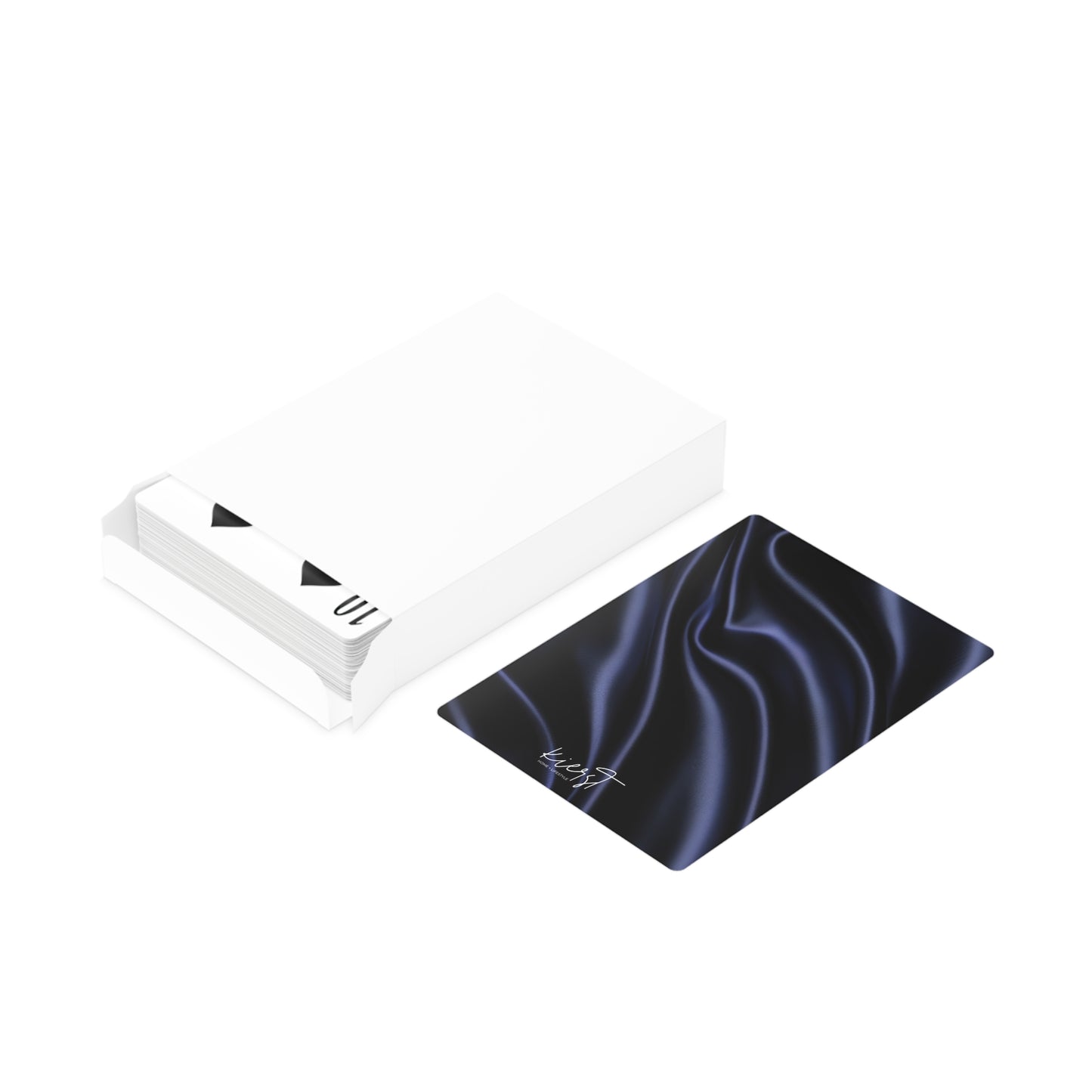 Navy Silk Print Poker Playing Cards