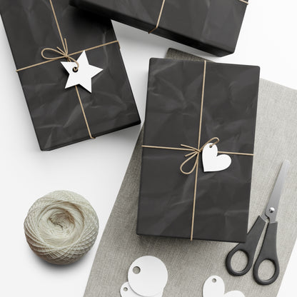 Black Crinkle Paper Inspired Gift Wrapping Paper