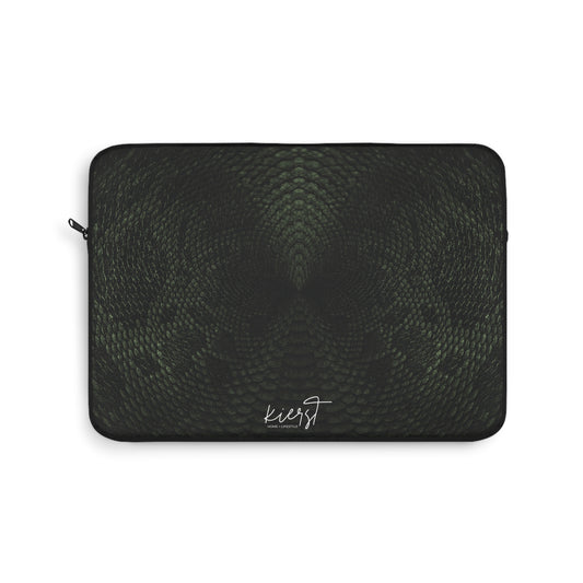 Deep Rich Green Snake Print Laptop Sleeve