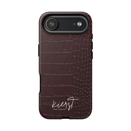 Signature Velvet Noir Crocodile Print iPhone Case