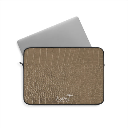 Tan Alligator Laptop Sleeve | Refined Texture Meets Everyday Function