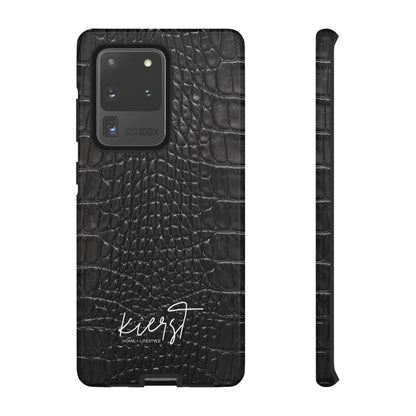 Black Alligator Print Samsung Galaxy Phone Case