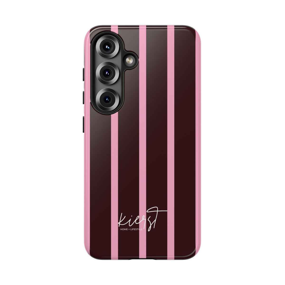Signature Velvet Noir + Pink Stripes Samsung Galaxy Phone Case
