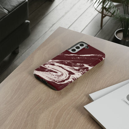 Cream Marble on Signature Velvet Noir Samsung Galaxy Phone Case