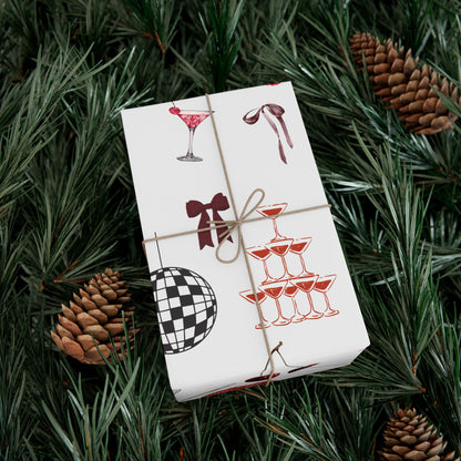 Grey Edge of Romance Wrapping Paper | Glamorous Sticker-Inspired Gift Wrap