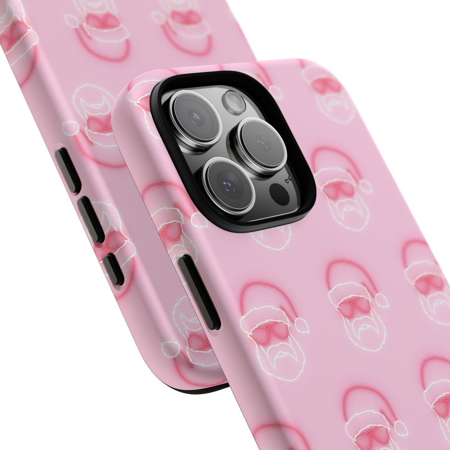 Holiday 25 Neon Sign Santa on Pink iPhone Case