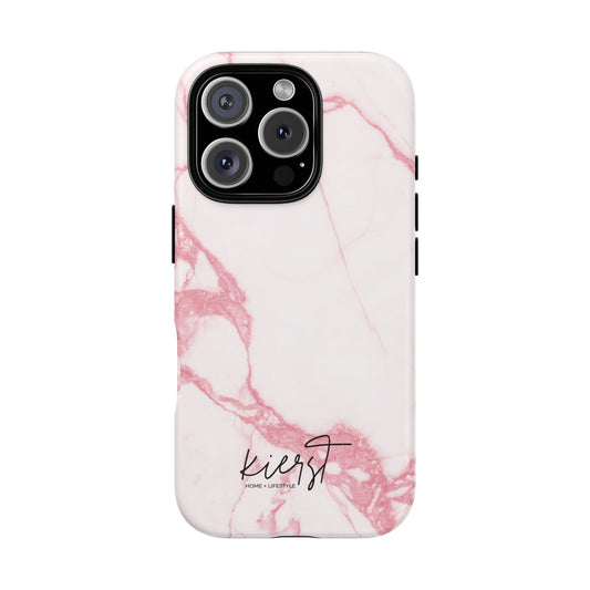 Pink + White Marble iPhone Case
