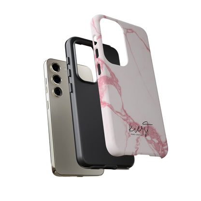 Pink & White Marble Samsung Galaxy Phone Case | Feminine, Polished, and Quietly Bold
